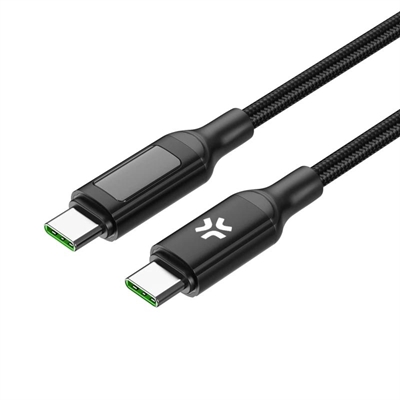 Celly Cable UsbC-UsbC2  2Mt Led BK 100w