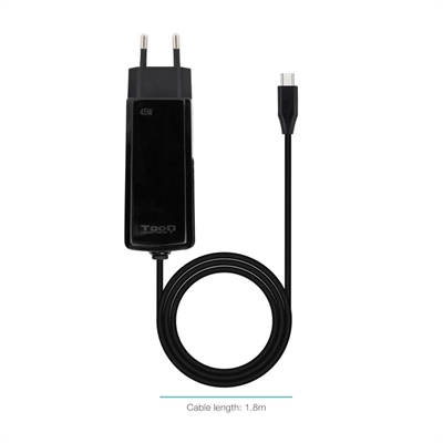 Tooq Cargador portátil GAN USB-C PD 45W Cúbico