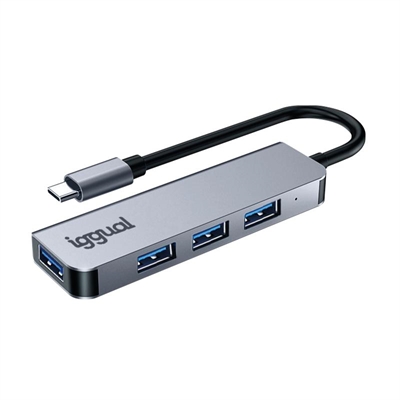 iggual Hub USB 3.0 tipo C x 4 puertos USB-A 3.0
