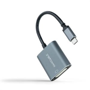Nanocable Conversor USB-C a DVI-D, 15 cm, Gris