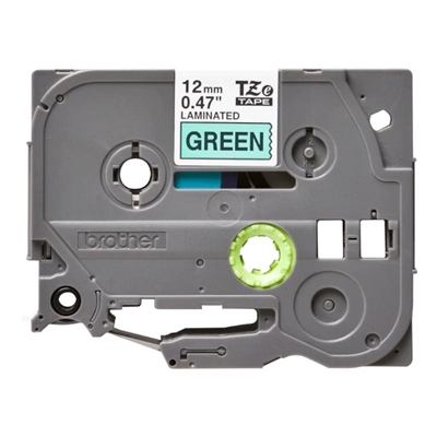 Brother Cinta Laminada Negro/Verde 12 mm