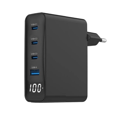 Gembird Cargador rápido USB GaN  4 P  100 W LCD